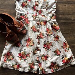 Vintage floral button up dress